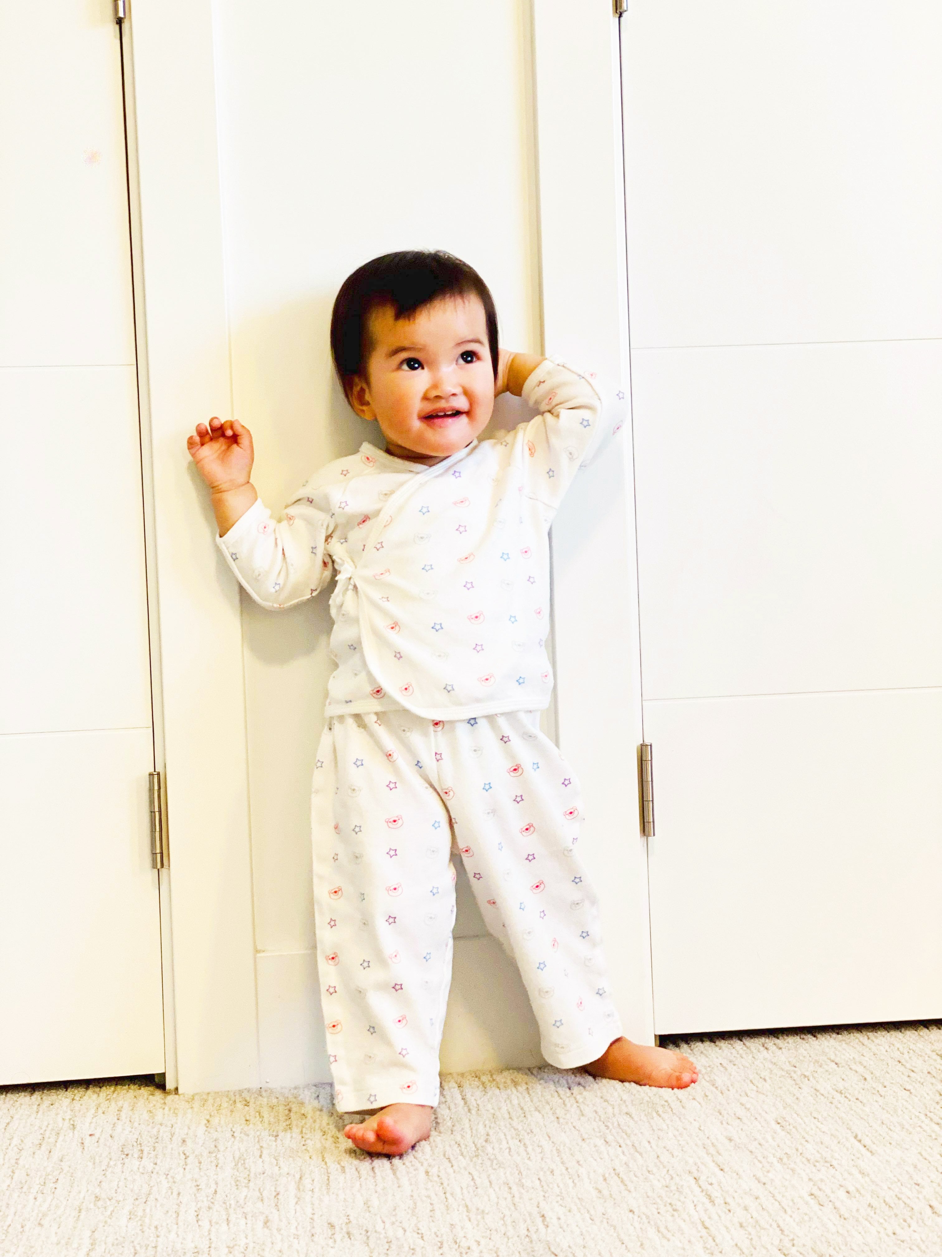 'My first PJ' Baby's Kimono Pajamas Set