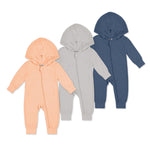 Load image into Gallery viewer, Baby&#39;s Hooded Bamboo Romper with Zipper

