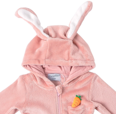 Bunny Cosplay Fleece Romper For Babies