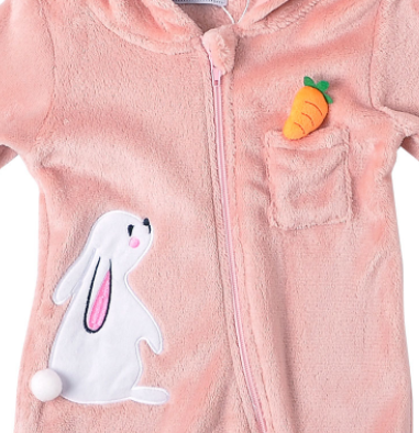 Bunny Cosplay Fleece Romper For Babies