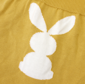 Baby bunny cotton overall detail