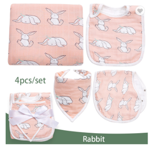 Baby's Organic Bamboo & Cotton Muslin Swaddle Blanket Set