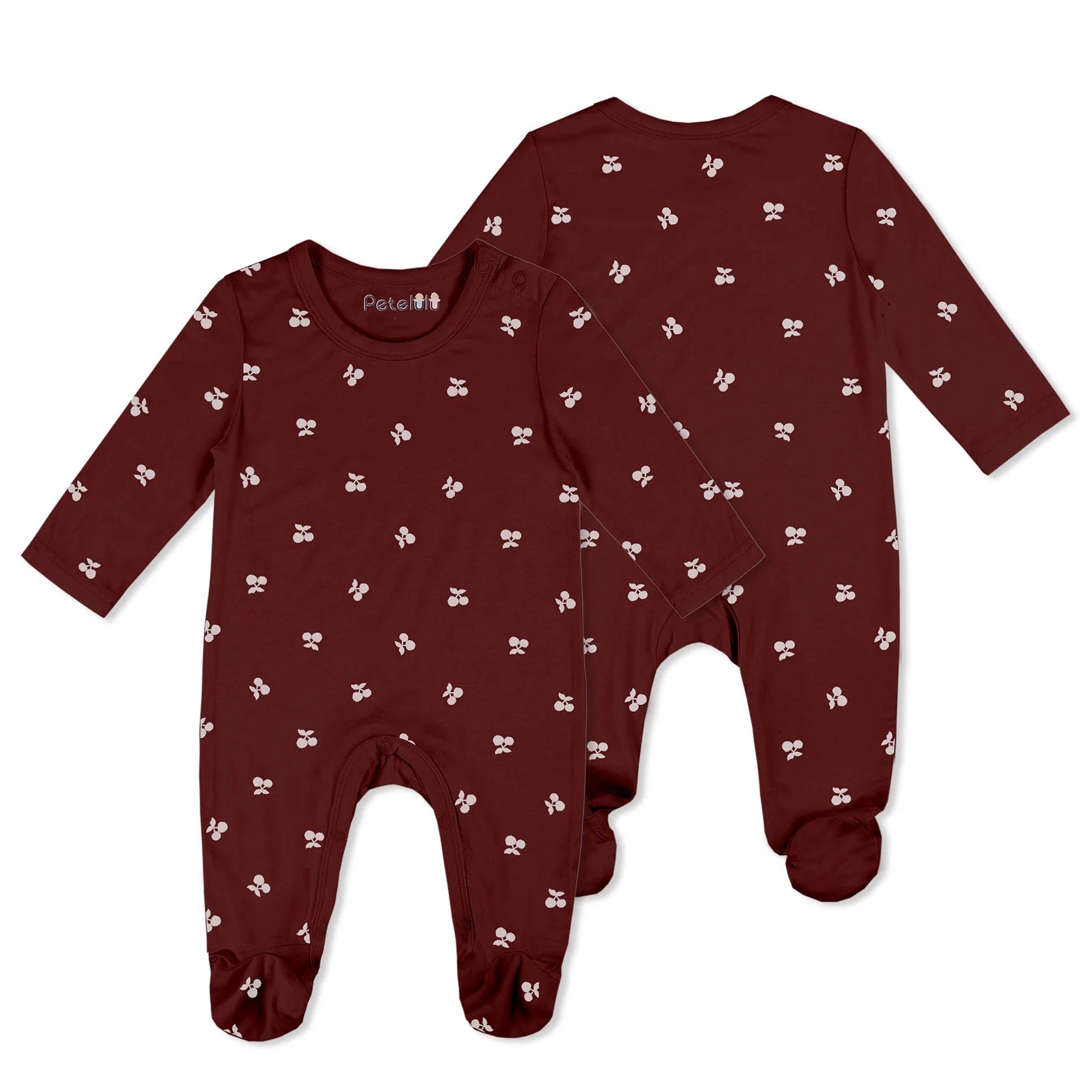 Baby's Bamboo Footed Romper with Cherry Print