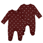 Load image into Gallery viewer, Baby&#39;s Bamboo Footed Romper with Cherry Print

