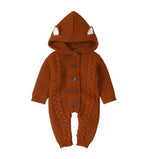 Load image into Gallery viewer, Baby fox warm cable knit romper
