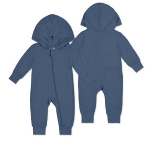 Baby's Hooded Bamboo Romper with Zipper