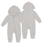 Load image into Gallery viewer, Baby&#39;s Hooded Bamboo Romper with Zipper
