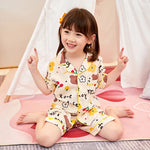 Load image into Gallery viewer, Toddler Girl&#39;s Short Poplin Pajamas for Summer
