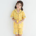 Load image into Gallery viewer, Toddler Girl&#39;s Short Cotton Knit Pajamas for Spring/Summer
