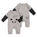 Load image into Gallery viewer, Baby&#39;s Stylish Cotton Romper with Panda Applique
