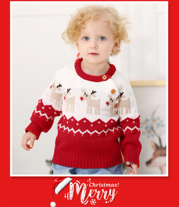 Cute Christmas Rudolph Knit Sweater For Babies