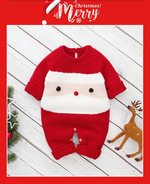 Load image into Gallery viewer, Santa Clause Festive Knit Romper For Babies
