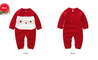 Santa Clause Festive Knit Romper For Babies