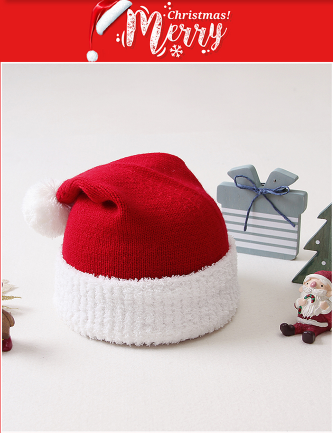 Santa Clause Acrylic Knit Hat for Babies