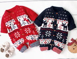 Load image into Gallery viewer, Christmas Selburose Pattern Knit Romper For Babies
