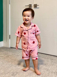Toddler Girl's Short Cotton Knit Pajamas for Spring/Summer