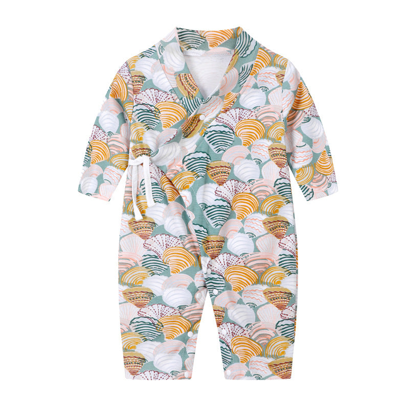 Baby's Cotton Kimono Rompers
