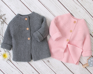Baby girl's warm knit cardigan